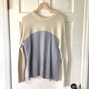 Madewell Greensboro Button Back Cardigan Sweater Knit Cream‎ Blue Size M